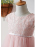 Cap Sleeves Pink Lace Tulle Short Flower Girl Dress Cap Sleeves Pink Lace Tulle Short Flower Girl Dress